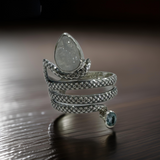 Sterling Silver Ring Size 8(Larimar,Moonstone,Amethyst,Herkimar)