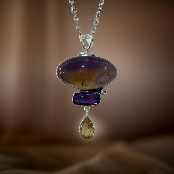 Ametrine Pendant With Amethyst And Citrine Sterling Silver