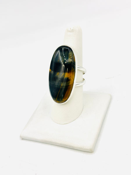 Sterling Silver Tiger Eye Rings Size 10