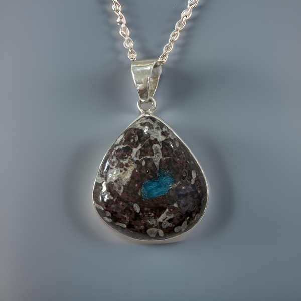 Cavansite Pendant Sterling Silver