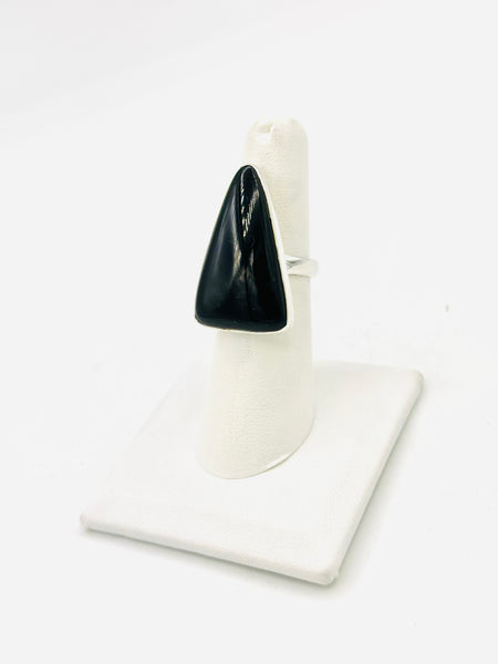 Black Onyx Size 7 Rings Sterling Silver