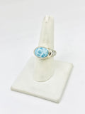 Larimar Size - 9 Rings Sterling Silver