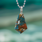 Spiny Oyster Copper Turquoise Pendant Sterling Silver