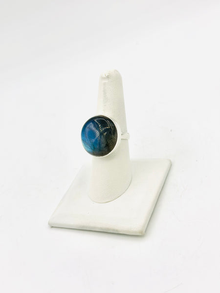 Sterling Silver Labradorite Rings Size 8