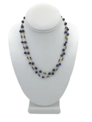 Lapis And Pyrite Necklace ( 18C78M)