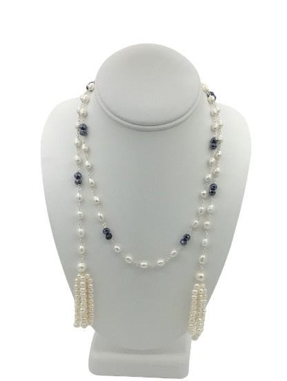 Cultured Pearl Lariat Necklace (17C20M-02)