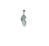 Aqua Chalcedony with Blue Topaz Pendant