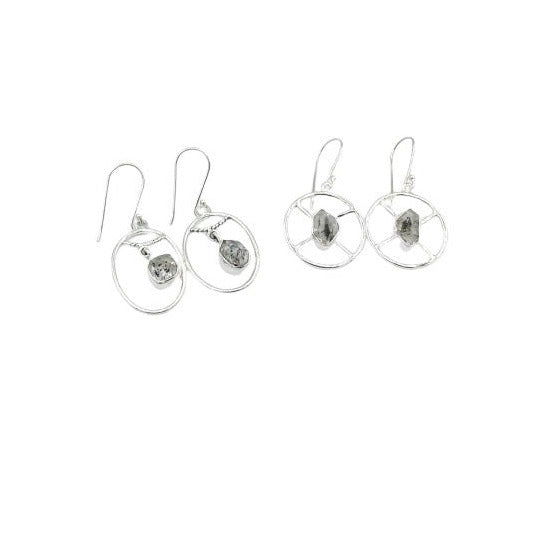 Sterling Silver Herkimer Diamond Earring
