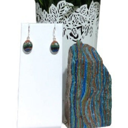 Sterling Silver Rainbow Calsilica Earring