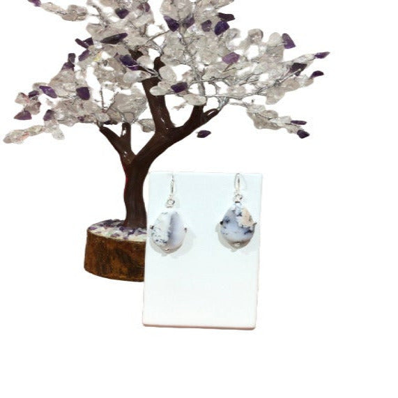 Sterling Silver Dendritic Opal Earring