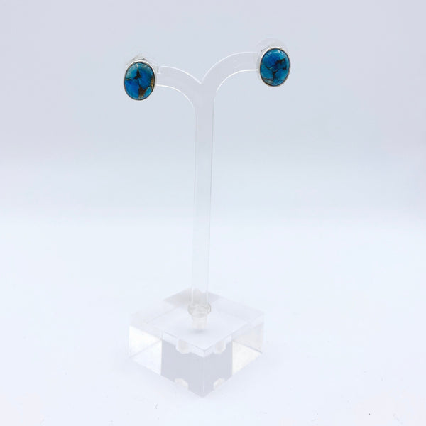 Sterling Silver Blue Copper Turquoise Earring