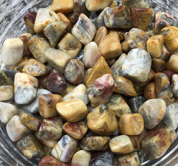 Yellow Crazy Lace Agate Tumbled Stone