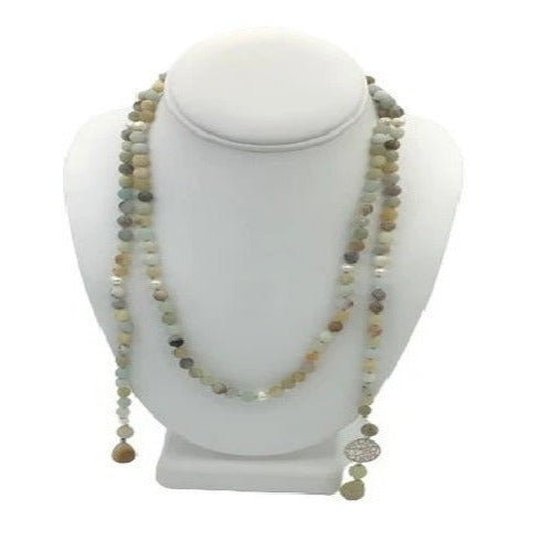 Amazonite Matte Open Lariat Necklace