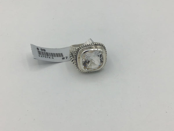 Clear Quartz Size 7 Rings Sterling Silver