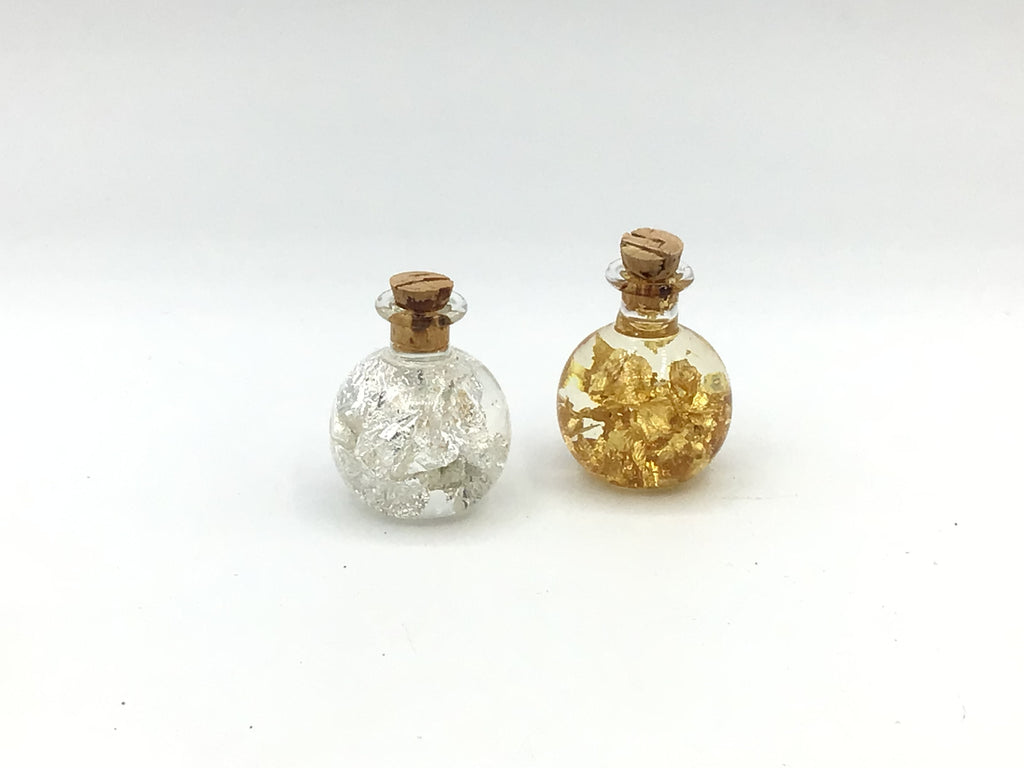 Gold And Silver Flakes Bottles