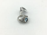Blue Topaz Size- 6 Rings Sterling Silver