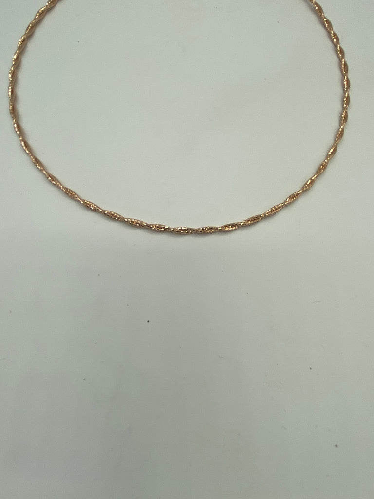 Sterling Silver chain (Double Wave Rose Gold)