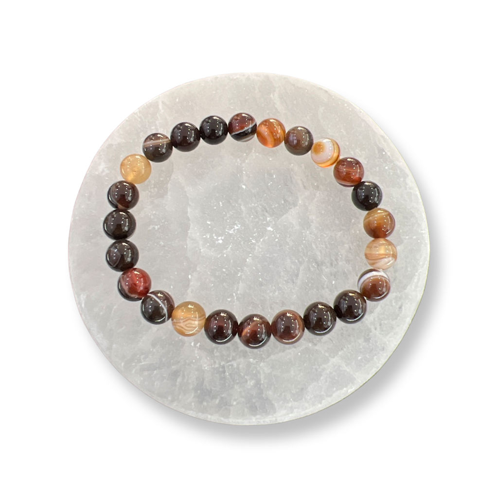 Black Banded Agate Bracelet 8mm - Remedywala