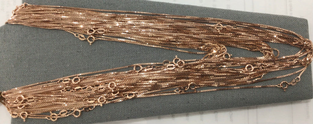 Sterling Silver Rose Gold Plated Chains(BOX-19-RC)