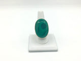 Malachite Size - 9 Rings Sterling Silver