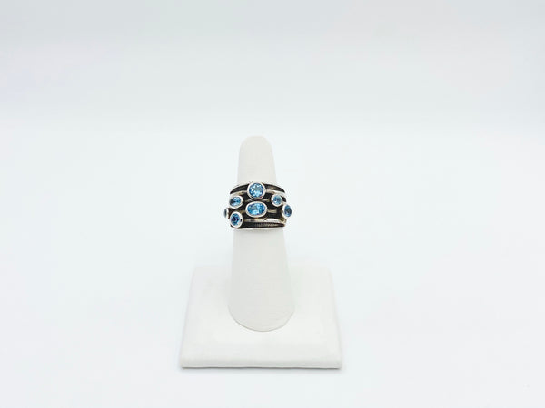 Blue Topaz Studded Band Ring