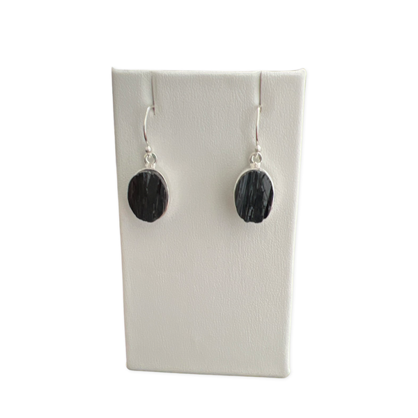 Sterling Silver Black Tourmaline Earring