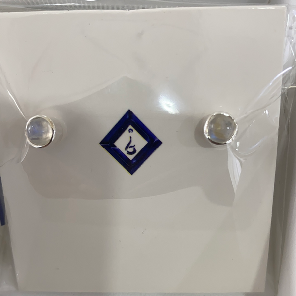 Sterling Silver Moonstone Stud