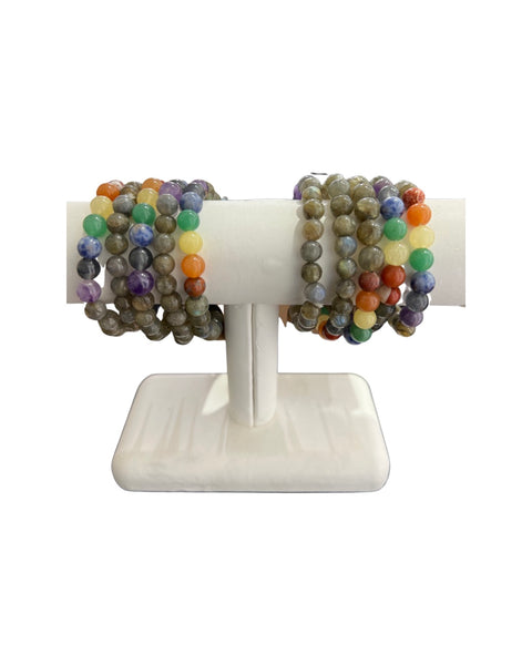 Labradorite With Seven Chakra Beaded Bracelet