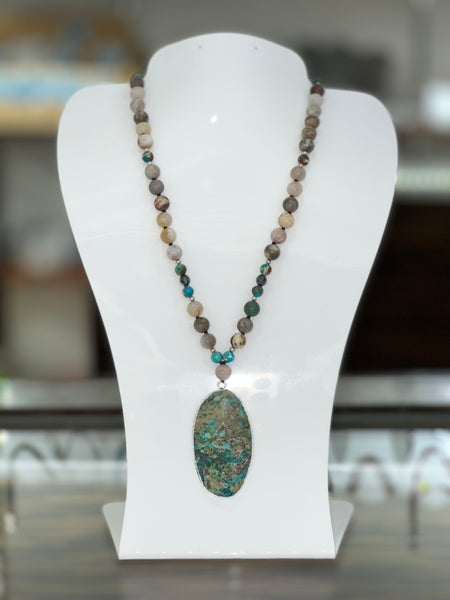 Long African Turquoise Necklace