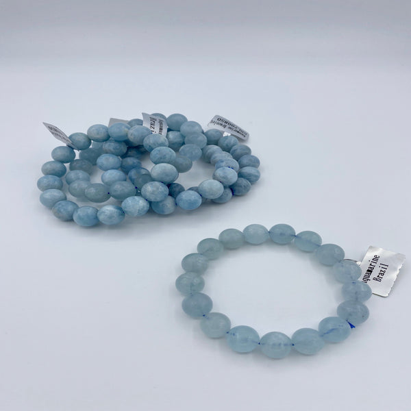 Aquamarine Round Bead Bracelet (Brazil)