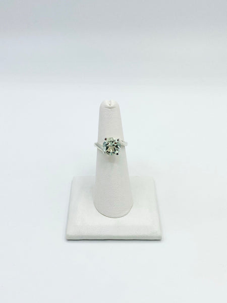 Green Amethyst Prong Ring