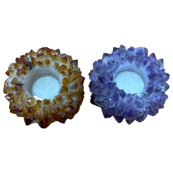 Amethyst and Citrine Candle holders