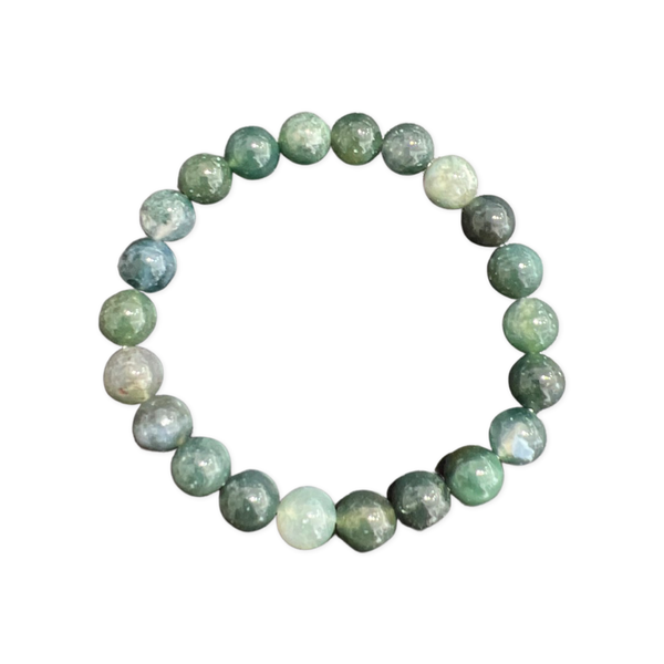 Moss Agate Beaded Bracelet