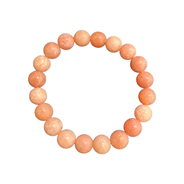 Peach Calcite Beaded Bracelets 10 mm