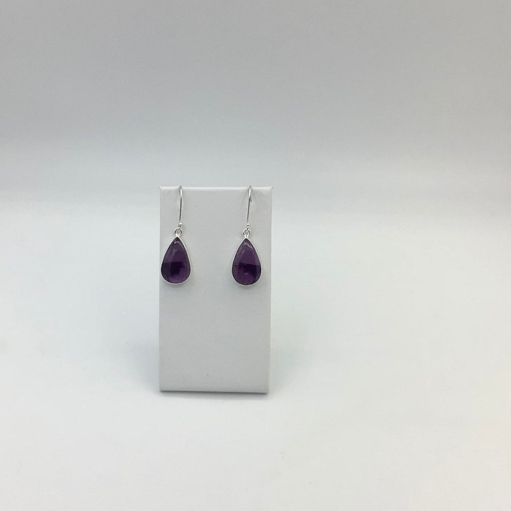 Sterling Silver Faceted Amethyst Earring