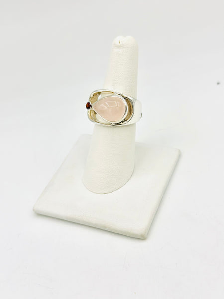 Rose Quartz Size 8 Sterling Silver Rings