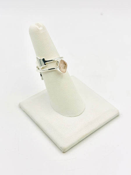 Rose Quartz Size-7 Rings Sterling Silver