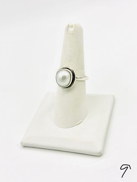 Pearl Size - 9 Rings Sterling Silver