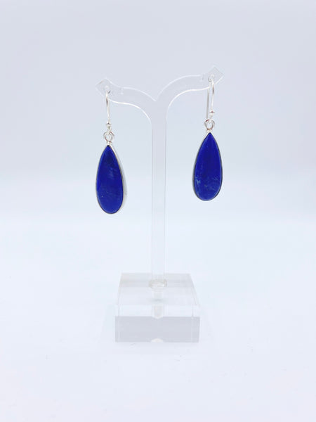 Sterling Silver Simple Lapis Earrings