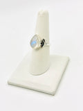 Rainbow Moonstone Size 8 Sterling Silver Rings