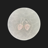 Sterling Silver Rough Rose Quartz Earrings