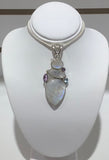Pearl and Rainbow Moonstone Pendant With Amethyst,Citrine,Tanzanite,Peridot,Blue Topaz