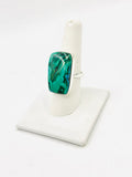 Malachite Size - 9 Rings Sterling Silver