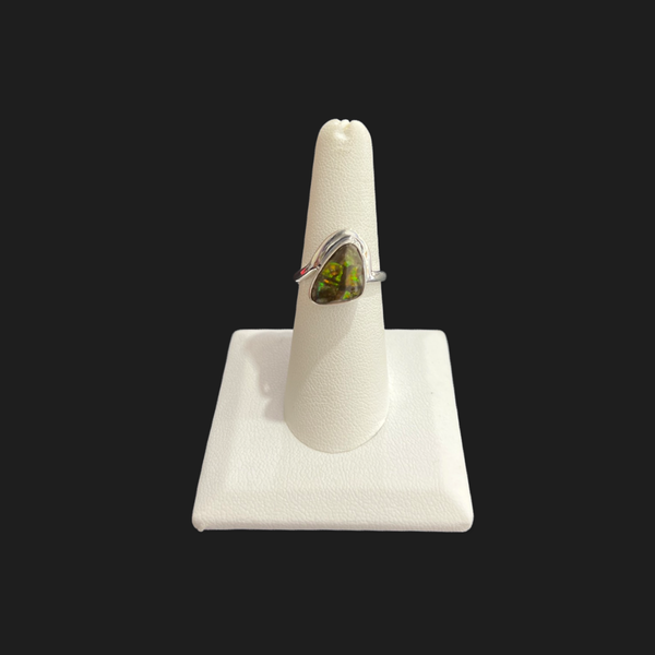Sterling Silver Ammolite Rings Size 7