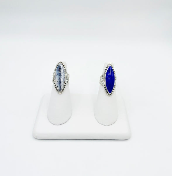 Designer Lapis & Dendritic Opal Rings