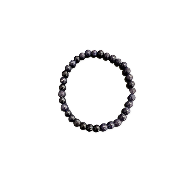 Blue Gold Stone 6 mm Beaded Bracelets