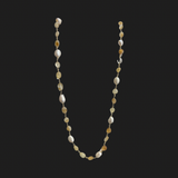Citrine Nugget And Pearl Long Necklace