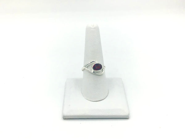 Garnet Size - 9 Rings Sterling Silver