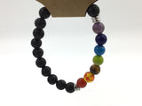 Beaded Volcanic Rock Chakra 8mm Bracelets