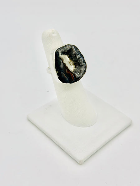 Druzy Agate Size 6 Rings Sterling Silver